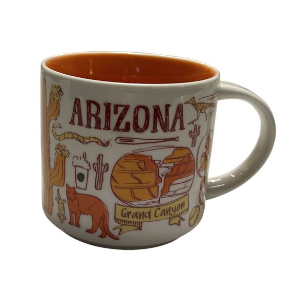 2018 Starbucks Been There Series Arizona Grand Canyon 14 Oz Coffee Mug orange - Picture 1 of 4